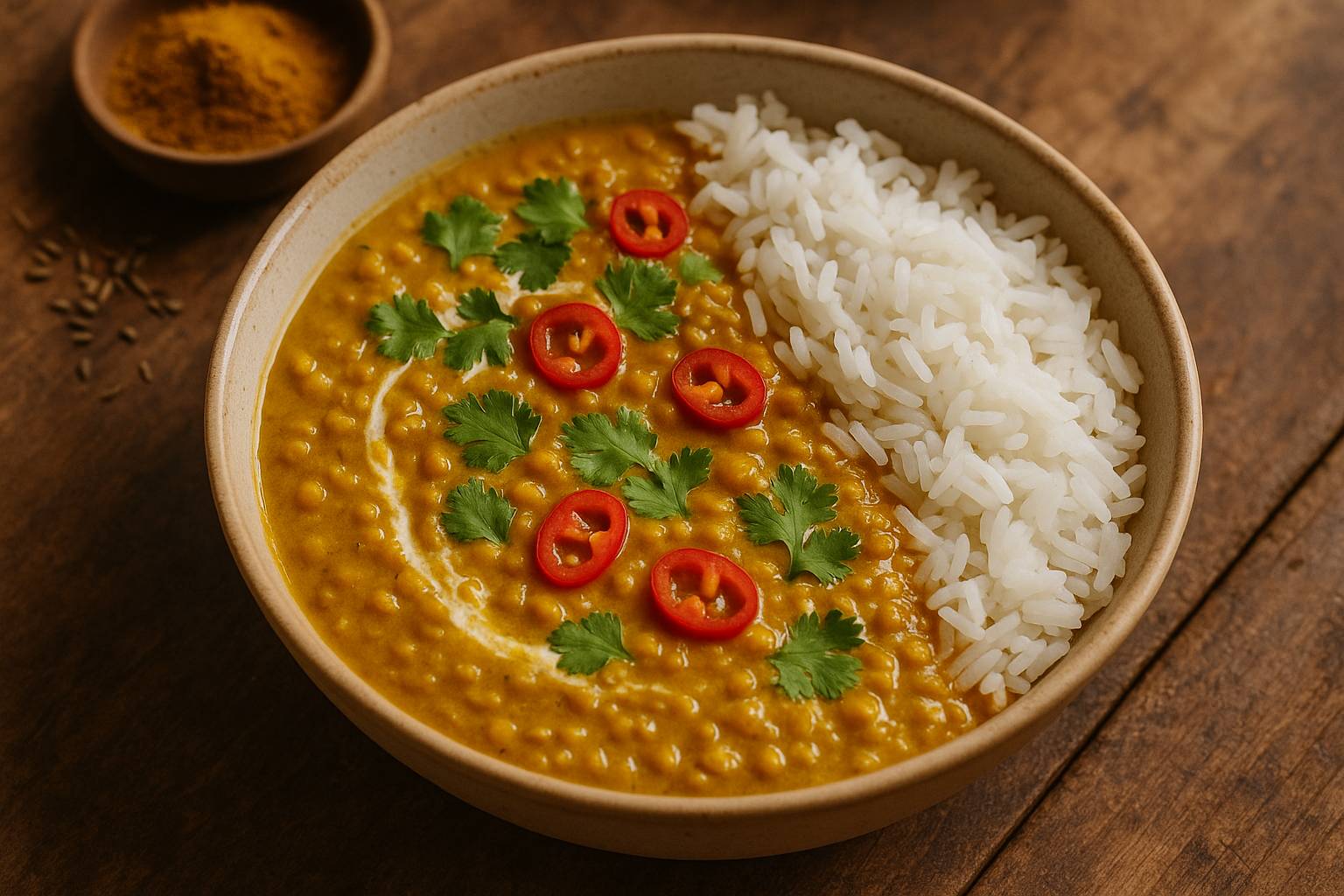 Receta de curry de lentejas con leche de coco fácil y nutritivo