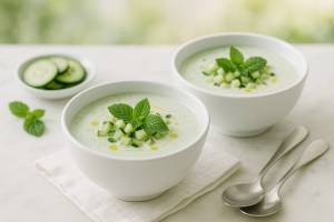 Sopa fría de pepino y yogur: receta ligera, veraniega e hidratante